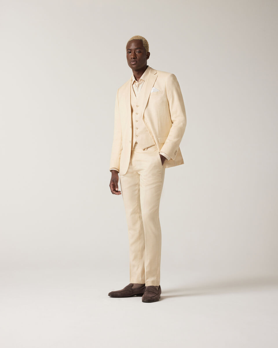 Slim Stretch Textured Tailored Jacket, Lemon, hi-res